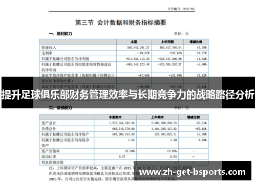 提升足球俱乐部财务管理效率与长期竞争力的战略路径分析 提升足球俱乐部财务管理效率与长期竞争力的战略路径分析