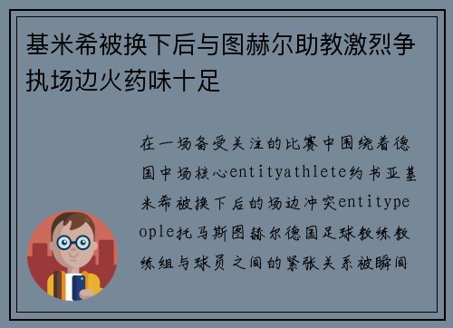 基米希被换下后与图赫尔助教激烈争执场边火药味十足